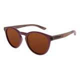 Óculos De Sol Feminino New Retrô Redondo Wood Rosa New Sport