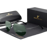 Óculos De Sol Kingseven Aviadorsol 213 Masculino Polarizado Verde-escuro