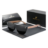 Óculos De Sol Kingseven Haste De Madeira Polarizado Uv400 Cor Preto Cor Da Armação Preto