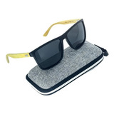 Óculos De Sol Quadrado Bambu Premium Original Uv400