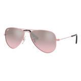 Óculos De Sol Ray-ban Aviador Junior 4-8 Anos Armação De Metal Cor Polished Pink, Lente Pink De Plástico Degradada, Haste Polished Pink De Metal - Rj9506s