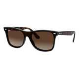 Óculos De Sol Ray-ban Wayfarer Blaze Large Armação De Náilon Cor Gloss Tortoise, Lente Brown Degradada, Haste Gloss Tortoise De Náilon - Rb4440n