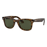 Óculos De Sol Ray-ban Wayfarer Ease Standard Armação De Injected Cor Gloss Tortoise, Lente Green De Cristal Clássica, Haste Gloss Tortoise De Injected - Rb4340