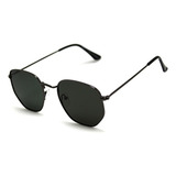 Óculos De Sol Vintage Feminino Masculino Hexagonal Metal