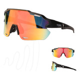 Óculos De Sol Yopp Bike Ciclismo Corrida Uv400 1067 Vermelho Cor Da Armação Preto Cor Da Lente Vermelha
