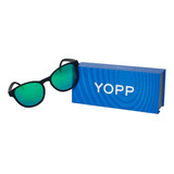 Óculos De Sol Yopp Polarizado Uv400 Redondinho Voto Nulo Cor Da Armação Preto Cor Da Lente Verde