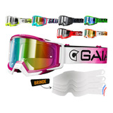 Óculos De Trilha Motocross Espelhado Gaia Mx Pro + Tear Off