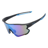 Óculos Esportivo Bike Ciclismo Beach Tennis Elleven Colors Armação Preto Lente Azul