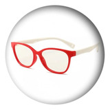 Oculos Infantil Anti Raio Vermelho Branco