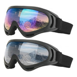Óculos Jet Ski Snowboard Moto Paintball Uv Kit 2 Unidades Cor Da Armação Preto Cor Da Lente Preto E Espelhado