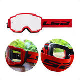 Óculos Motocross Ls2 Charger Vermelho Transparente