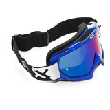 Oculos Motocross Mattos Racing Combat Azul Lente Espelhada