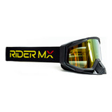 culos Motocross Rider Mx Premium Lente Espelhada Cor Da Armao Preto