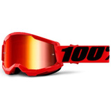 Óculos Motocross Trilha 100% Strata 2 Espelhado Red Vermelho