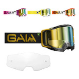 Oculos Motocross Trilha Moto Espelhado Gaia Mx + Lente Clear