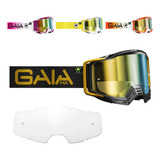 Oculos Motocross Trilha Moto Espelhado Gaia Mx + Lente Clear