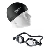 Óculos Natação E Touca De Silicone Speedo Original Com Nota