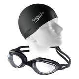 Óculos Natação Speedo Hydrovision + Touca Flat Silicone -kit