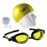 Óculos Natação Speedo Kit/touca/ Protetor Ouvido/ Original