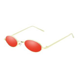 Óculos Oval Redondo Pequeno Trap Hype Retro Vermelho Fino