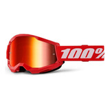 Óculos Proteção Moto Trilha 100% Strata 2 Espelhado Red