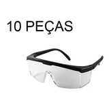 Óculos Proteção Segurança Rj Incolor Promoção Kit 10 Peças