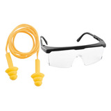 Óculos Proteção Transparente Epi Protetor Auditivo Tipo Plug