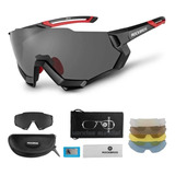 Óculos Rockbros Polarizado Com 5 Lentes Esportes +case +clip