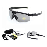 Óculos Tático Balístico Proteção Anti-uv400 3 Lentes