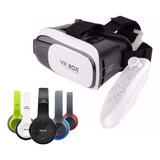 Oculos Vr Box 3d + Controle E Fone De Ouvido Bluetooth