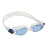 Óculos De Natação Aqua Sphere Mako Profissional Cor Transparente E Azul / Lente Azul