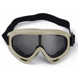Óculos De Proteção Tático Com Tela Metálica Airsoft Cor Tan