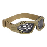 Óculos De Proteção Tático Telado Metal - Airsoft Paintball Cor Tan