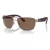 Óculos De Sol - Ray-ban - Rb3745l 041/5w 63 Armação Vermelho-escuro Haste Chumbo Escovado Lente Marrom Total Desenho Retangular