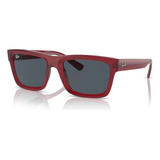 Óculos De Sol - Ray-ban - Rb4396 667987 57 Cor Da Armação Vermelho/transparente Cor Da Haste Vermelho/transparente Cor Da Lente Cinza-escuro Desenho Retangular