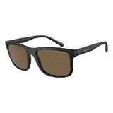 Óculos De Sol Armani Exchange Ax4145 Xxl, Cor Preta Com Moldura Injetada Padrão - Ax4145