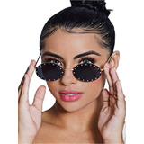 Óculos De Sol Feminino Redondo Retro C Strass Moda Blogueira