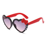 Óculos De Sol Infantil Coração Com Laço Hello Kity Preto