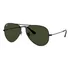 Óculos De Sol Ray-ban Aviator Classic Tamanho Standard Armação Polished Black Y Lente Green