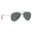 Óculos De Sol Ray-ban Aviator New Aviator Tamanho Large Armação Polished Silver Y Lente Blue