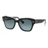 Óculos De Sol Ray-ban Wayfarer State Street Tamanho Large Armação Polished Black On Transparent Y Lente Blue
