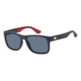 Óculos De Sol Tommy Hilfiger Th 1556/s 8ru/ku-52 Cor Da Armação Azul Cor Da Haste Preto Cor Da Lente Azul Desenho Mirror