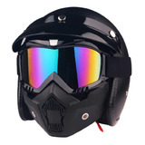 Óculos Mascara Preto Moto Piloto Caça Viseira Azul Espelhado
