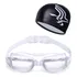 Óculos Natação Mergulho Piscina Sport Profissional Com Touca Cor Branco/transparente