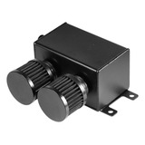Oil Catch Can Kit 1.2l, Twin Baffle Twin Breather Preto
