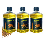 Óleo De Linhaça Dourada Puro 100% Natural 500ml Kit Com 3un