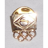 Olimpíadas 2016 Pin 1,5x1cm Dourado Bandeira Do Brasil Anéis