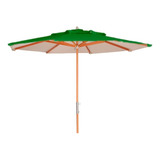 Ombrelone Central Redondo 3,00 Madeira Nobre Sungap Cor Verde Bandeira