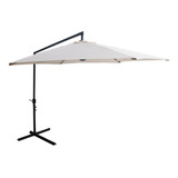 Ombrelone Guarda Sol Suspenso 3,0m Com Base Lateral Branco