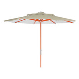 Ombrelone Guarda-sol Sungap 300s Sombrero 3 Metros Madeira Nobre 3,00m Cor Creme